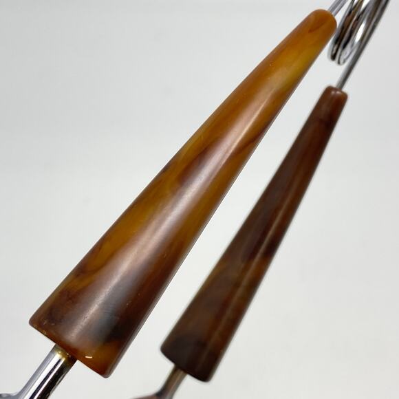 Vintage Faux Horn Butterscotch Handle Ice Olive Cherry Tongs MCM Barware Utensil - Picture 4 of 7